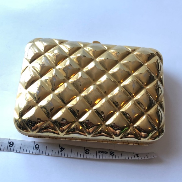 Gold Metal Shoulder Bag Clutch - Picture 9 of 12
